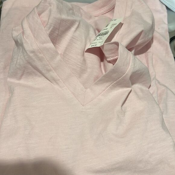 J. Crew Factory h5967 Pink Vintage slub cotton V-neck tee  NWT - Picture 6 of 8
